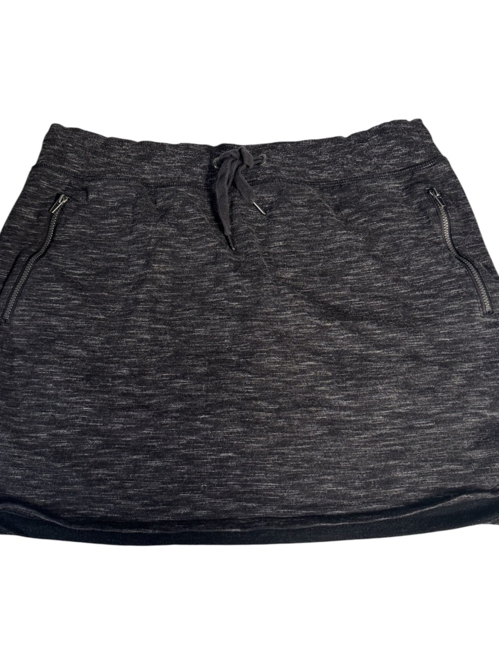 GreenTea Women's Mini Drawstring Skirt in Heather Gray